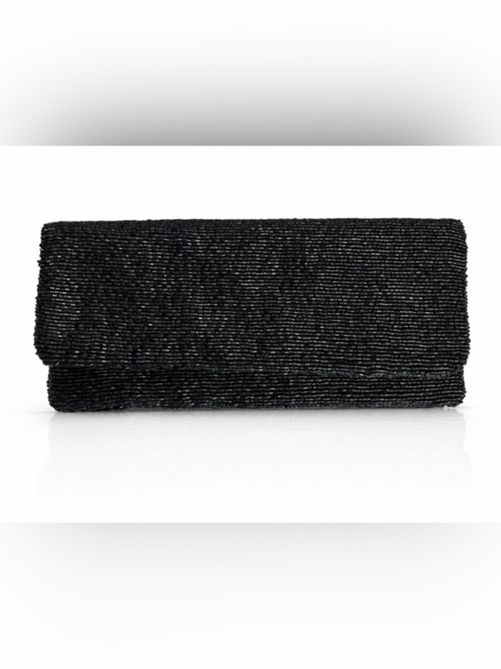 TIANA Black Beaded Evening Clutch Purse Vintage Formal Wedding Cocktail Bag